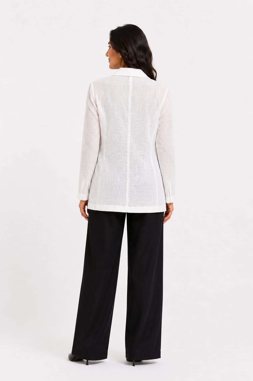 Textured Open-Front Blazer