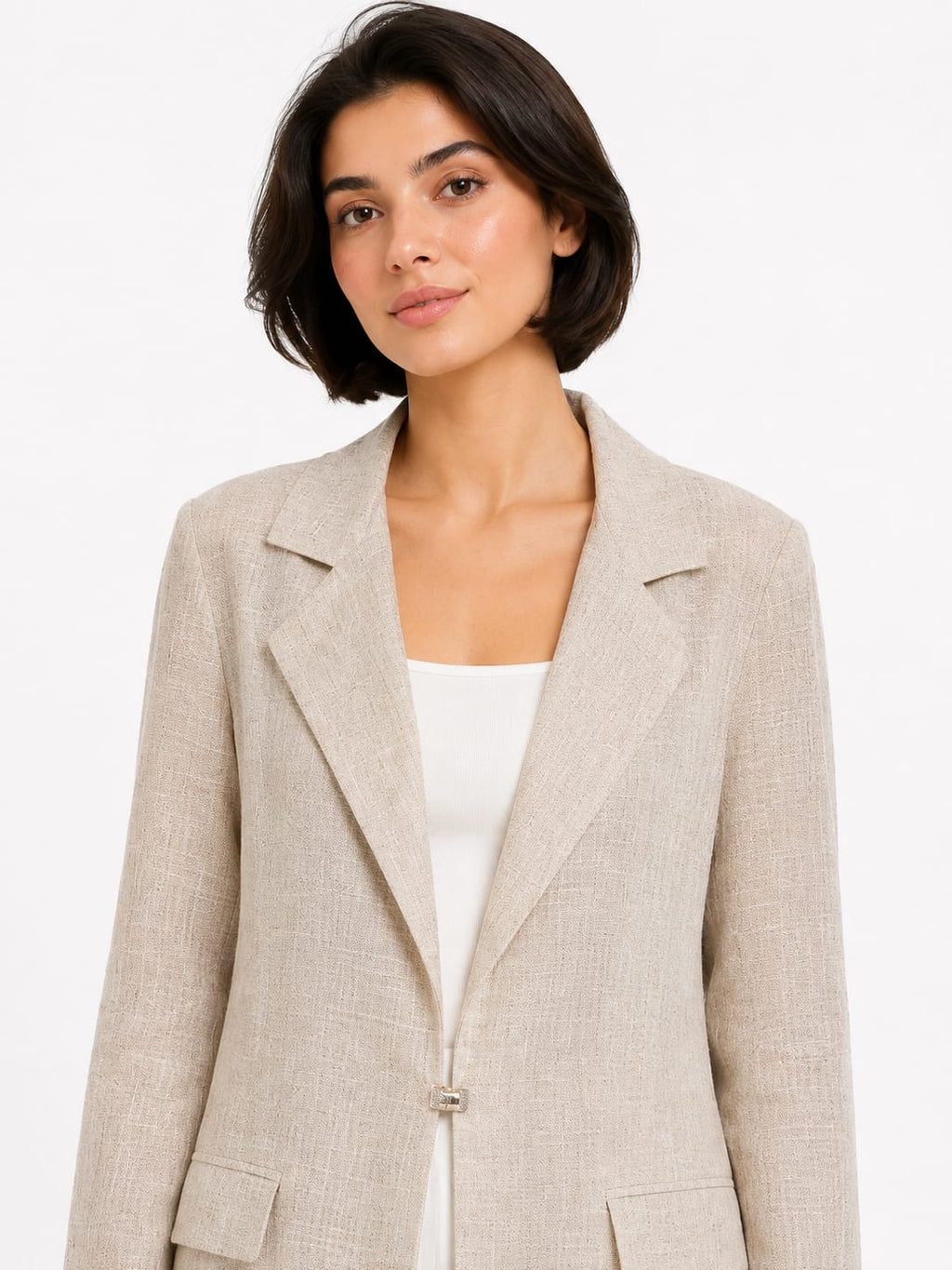 Textured Open-Front Blazer
