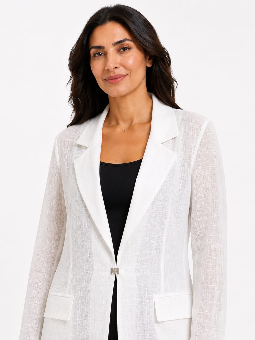 Textured Open-Front Blazer