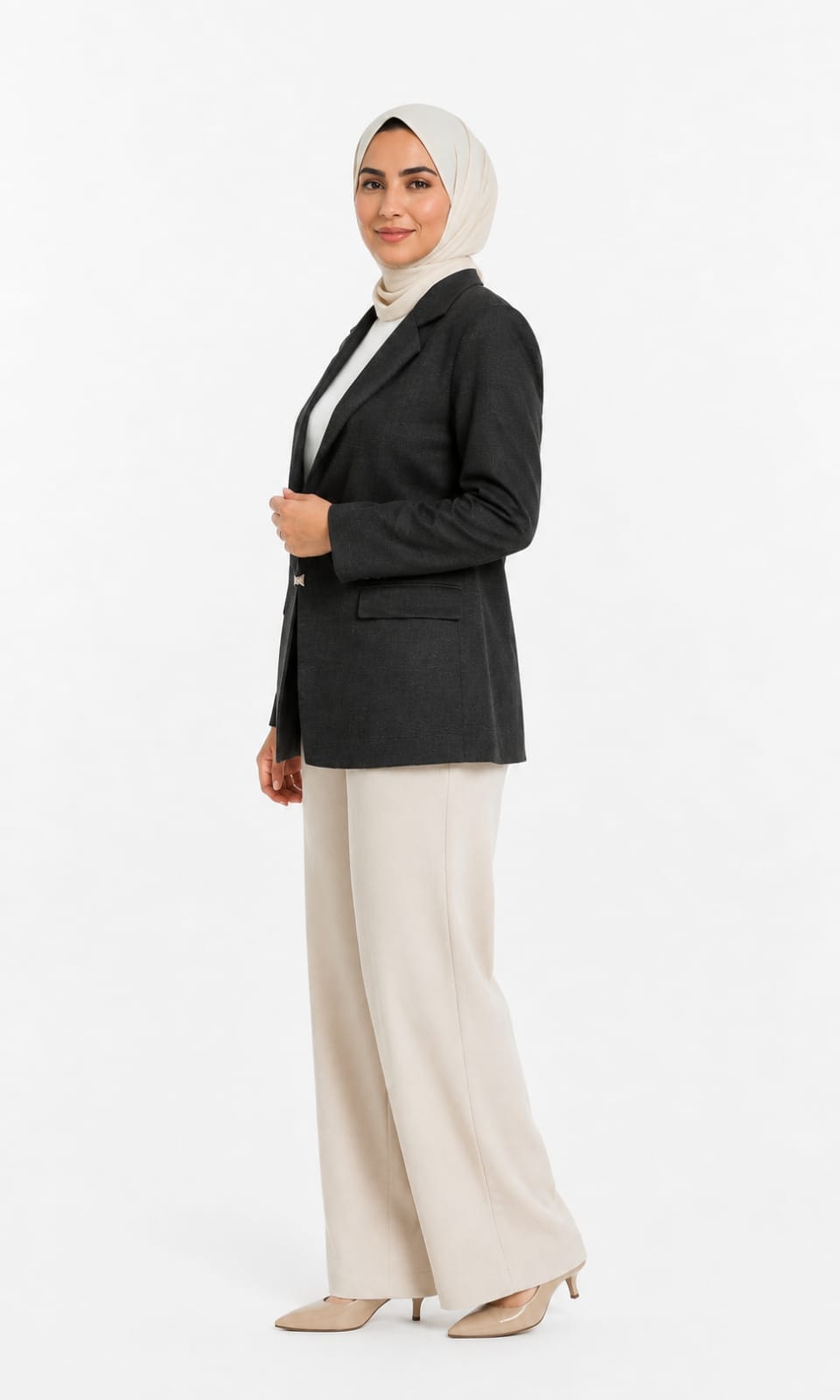 Textured Open-Front Blazer