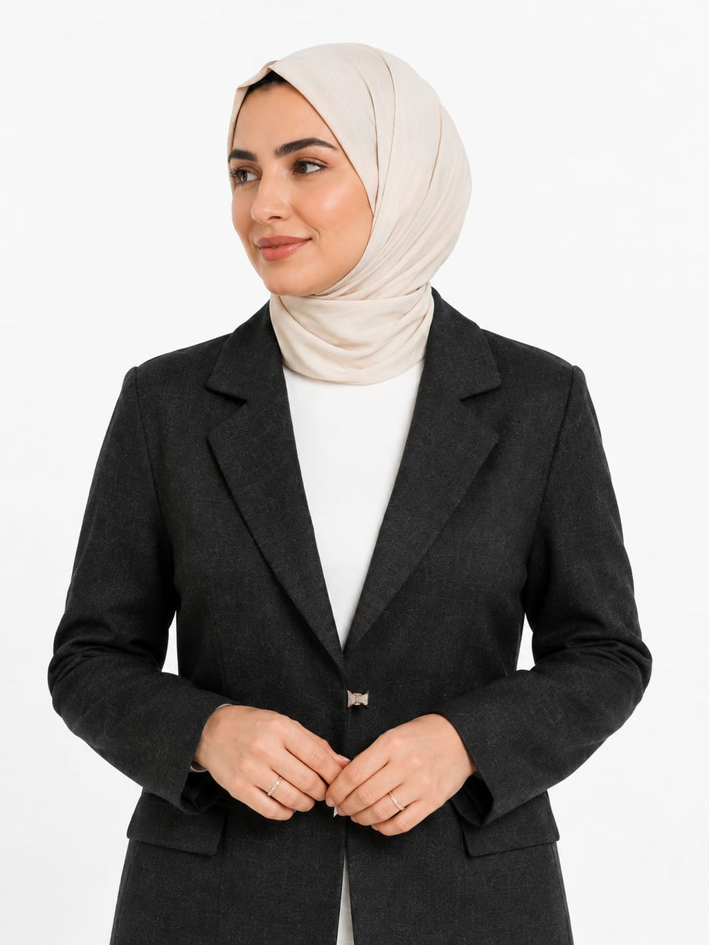 Textured Open-Front Blazer