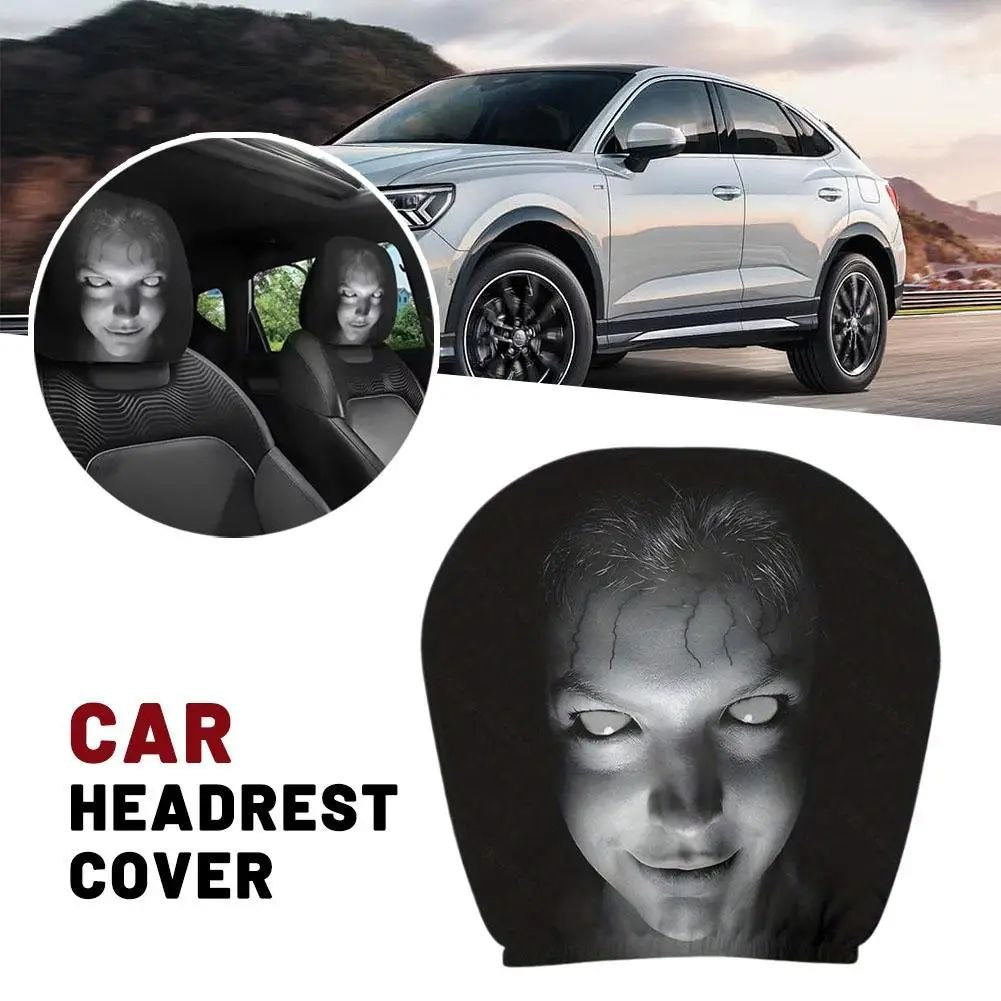 Scary Face Car Headrest Cover