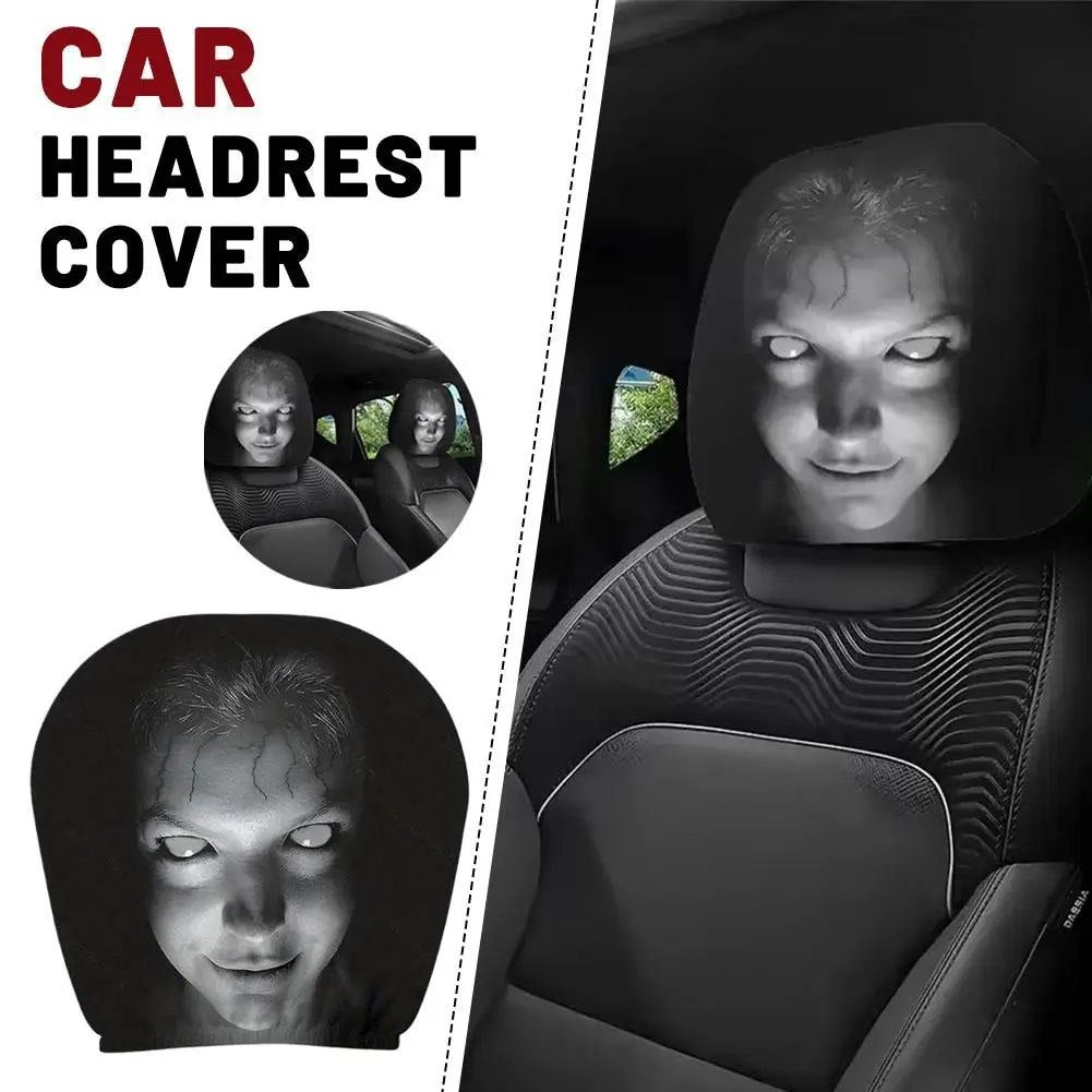Scary Face Car Headrest Cover