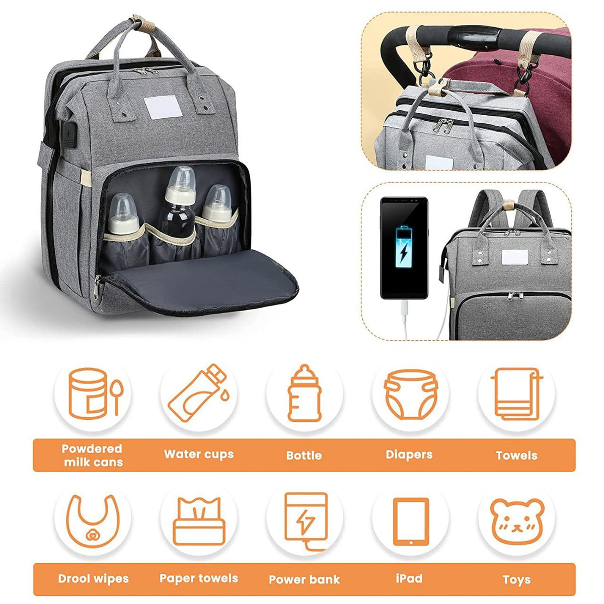 2-in-1 Baby Bed Diaper Bag