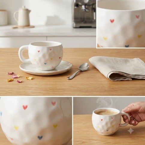 Decorative Ceramic Flower Mugs