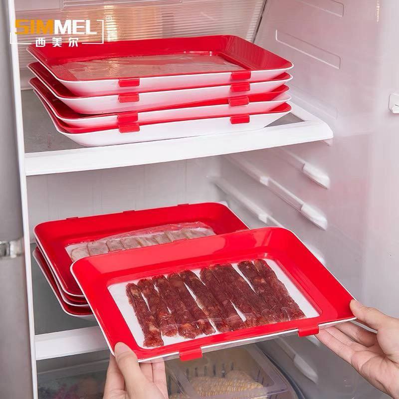 Smart Meat & Vegetable Storage Tray with Stretch Lid