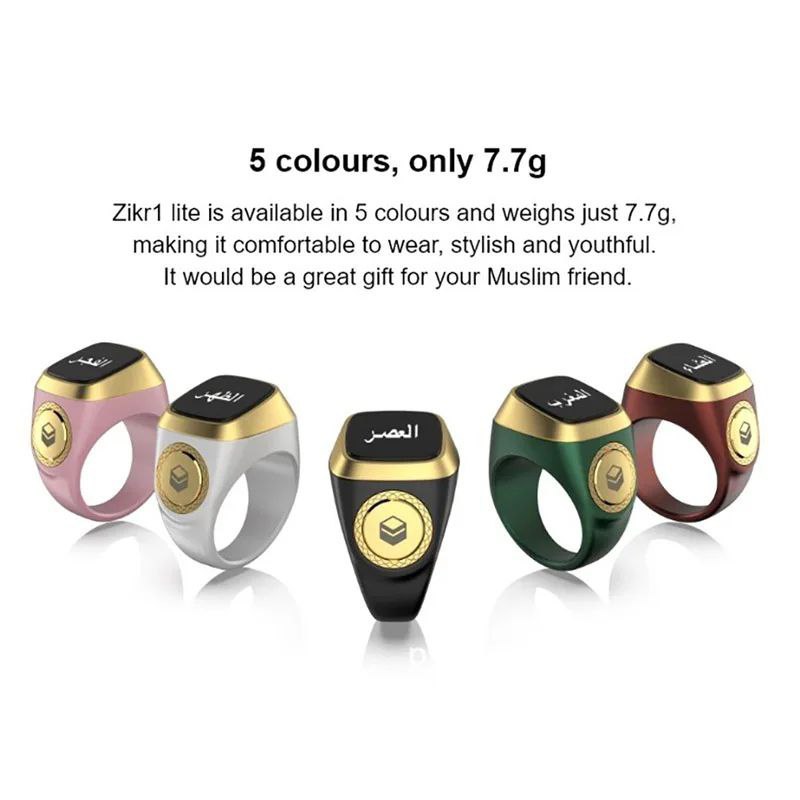Smart Zikr Counter Ring with Prayer Time Reminder