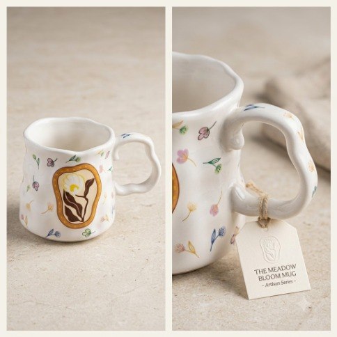 Decorative Ceramic Flower Mugs