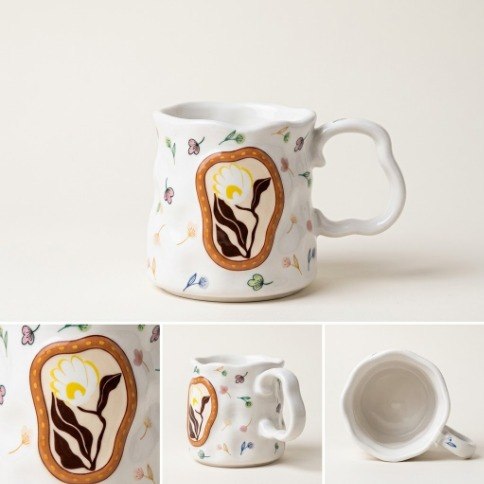 Decorative Ceramic Flower Mugs