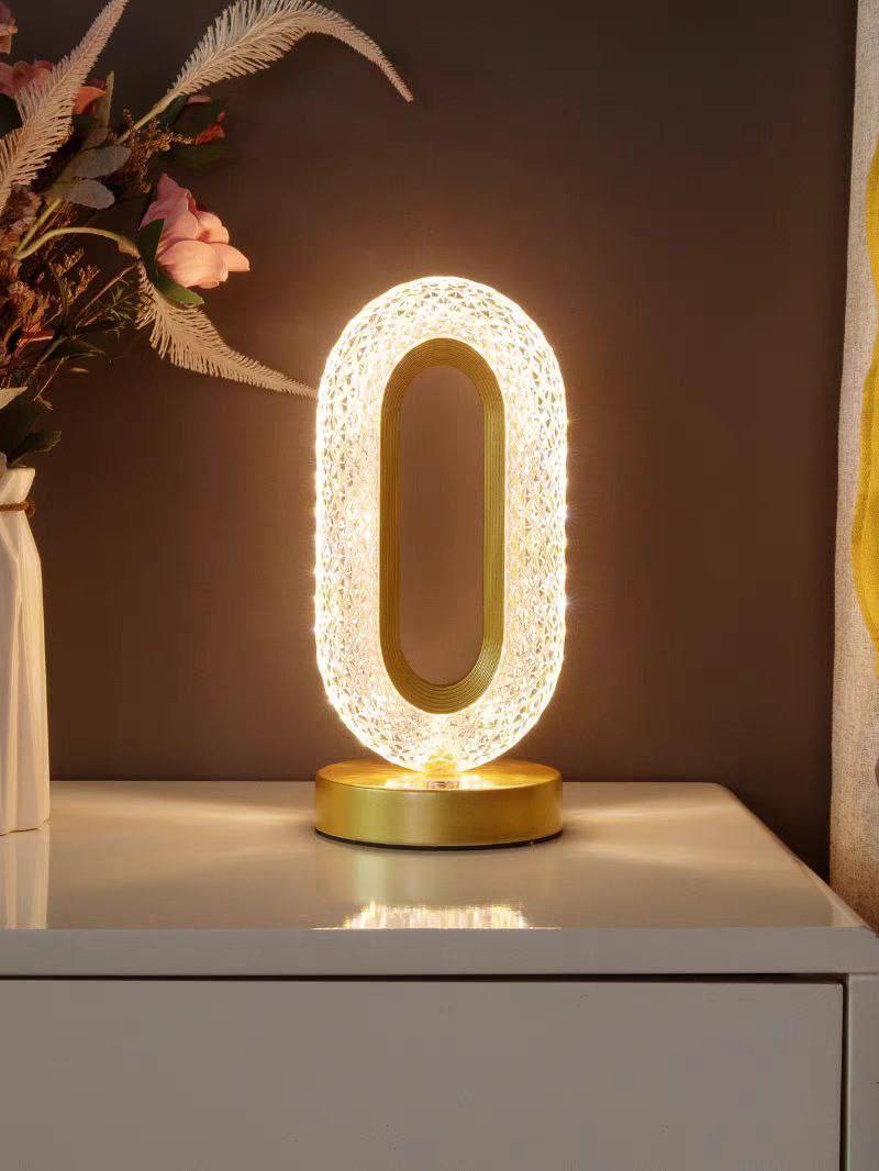 Oval Crystal Touch Table Lamp