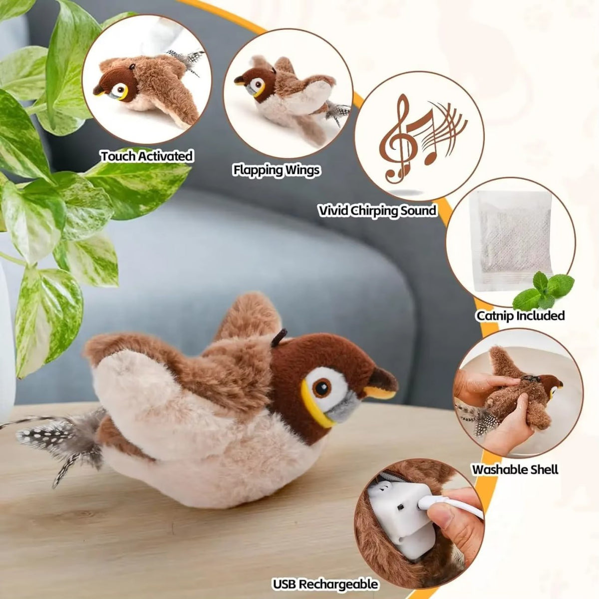 Interactive Flying Bird Toy for Cats and Children