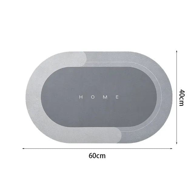 Oval Non-Slip Rubber Bathroom Mat