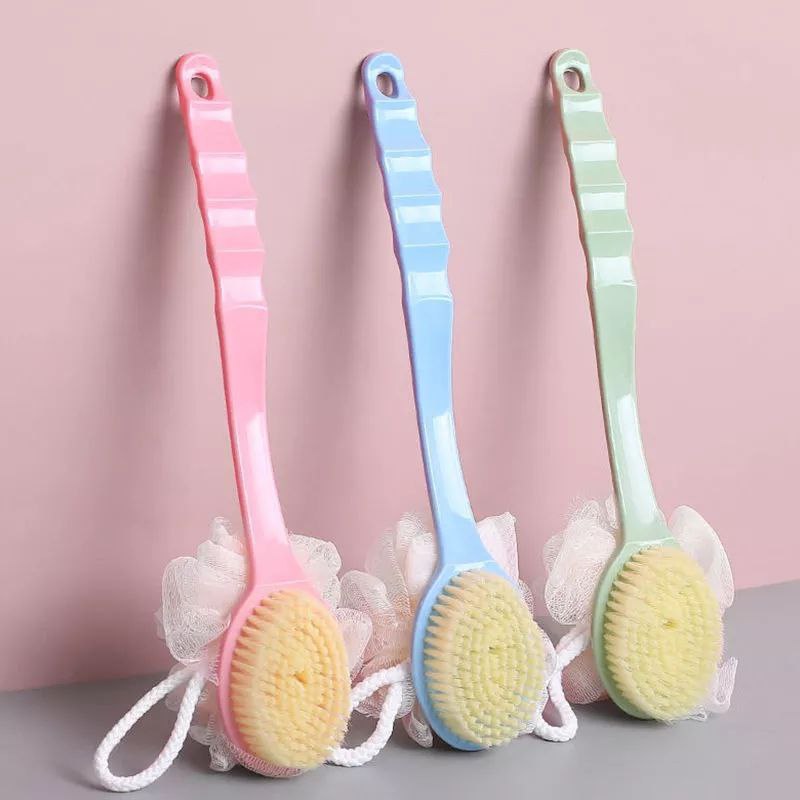 2-in-1 Long Handle Bath Brush & Loofah