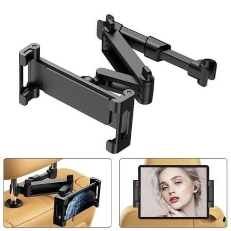 Adjustable Car Headrest Phone & Tablet Holder