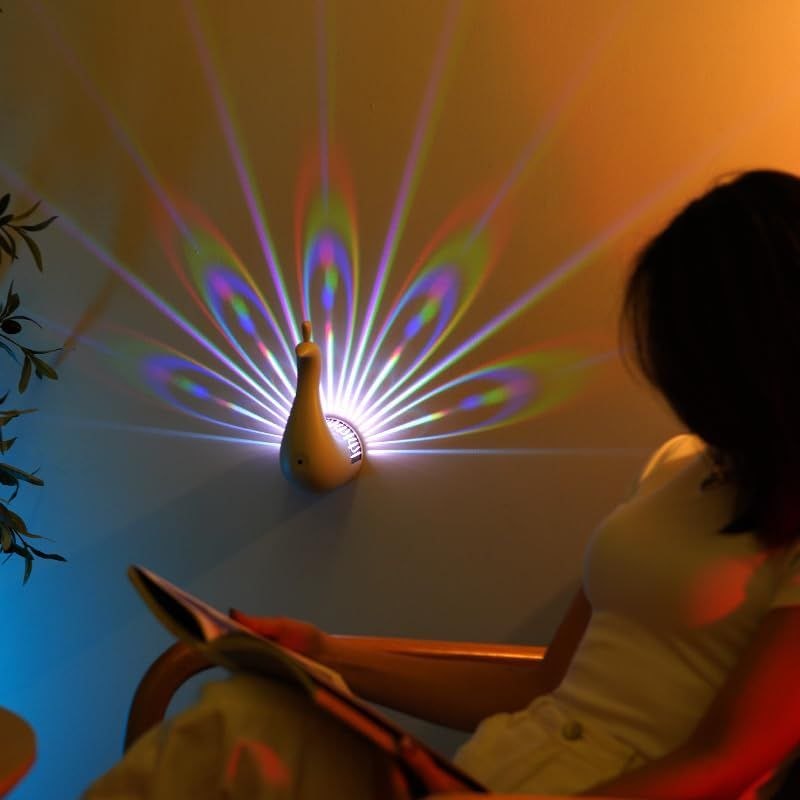 Peacock Projection Lamp with Remote Control