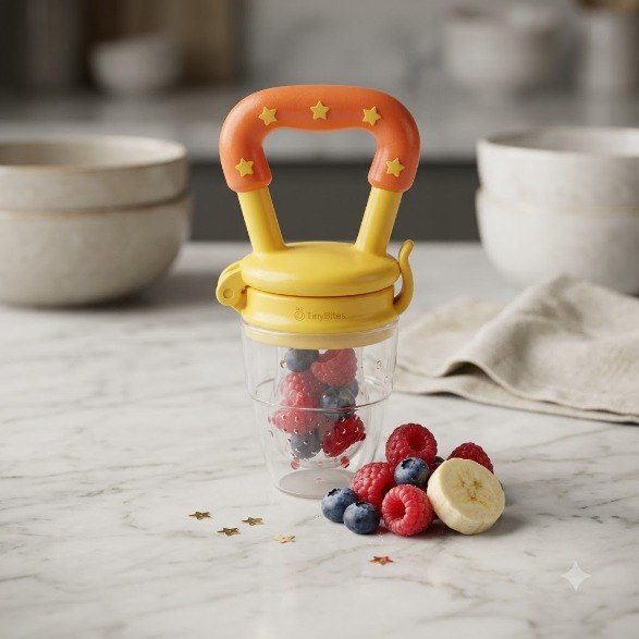 2-in-1 Silicone Baby Fruit Feeder & Teether