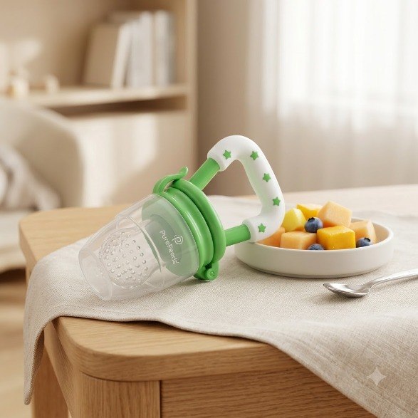 2-in-1 Silicone Baby Fruit Feeder & Teether