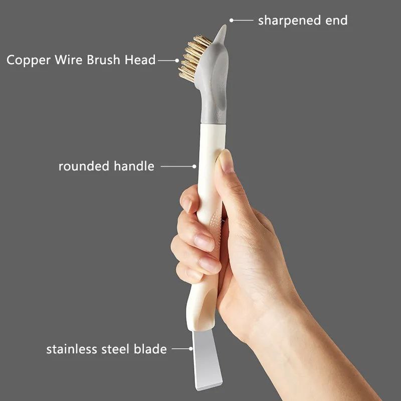 Brass Stove & Oven Cleaning Brush with Scraper