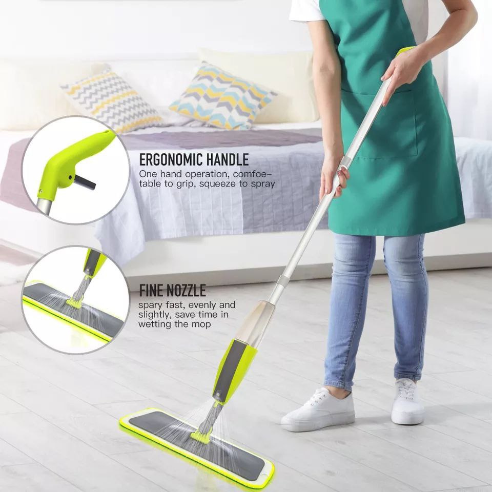 Spray Floor Mop with Long Handle & Replacement Pad