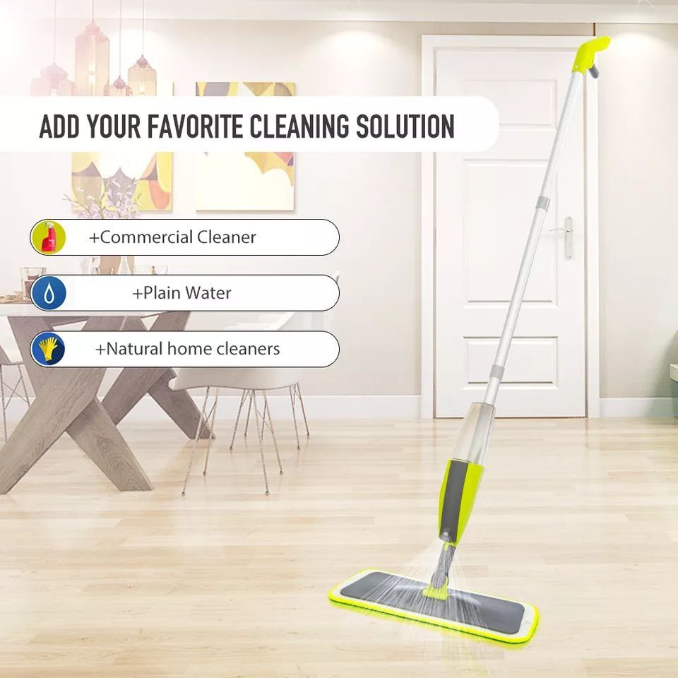 Spray Floor Mop with Long Handle & Replacement Pad