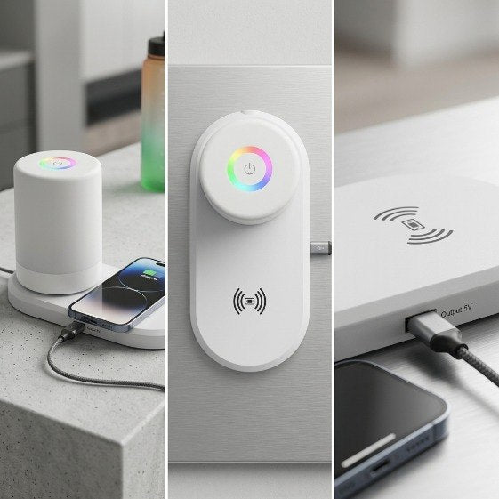 Wireless Charger & 7-Color Touch Table Lamp