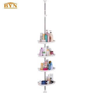 Adjustable Stainless Steel Bathroom Corner Organizer – 4 Tiers