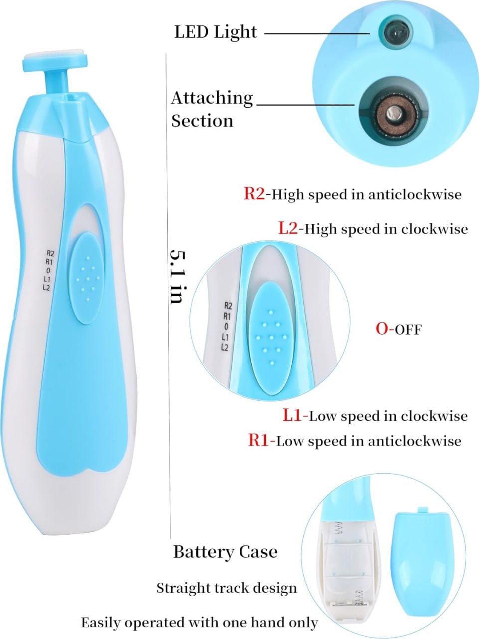 6-in-1 Electric Baby & Adult Nail Trimmer Set