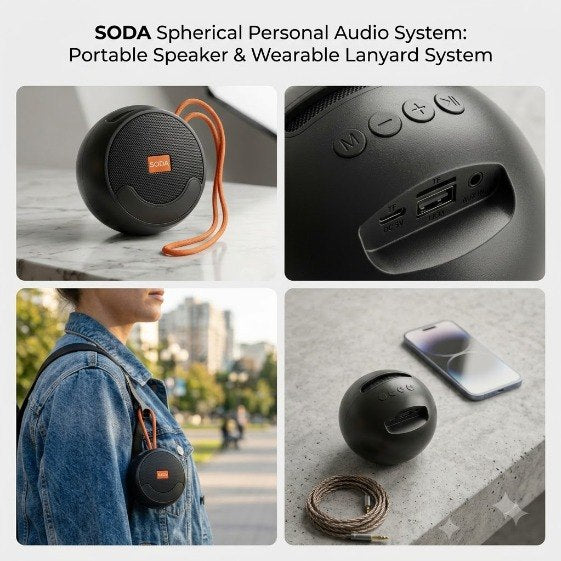 Portable Bluetooth Speaker with 7-Color LED Lights