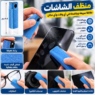 2-in-1 Portable Screen Cleaner Spray with Built-in Liquid