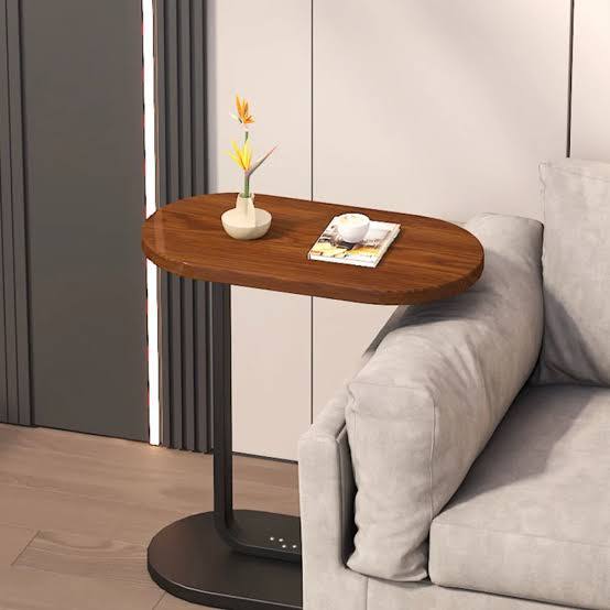 Wooden Top Metal Leg Side Table
