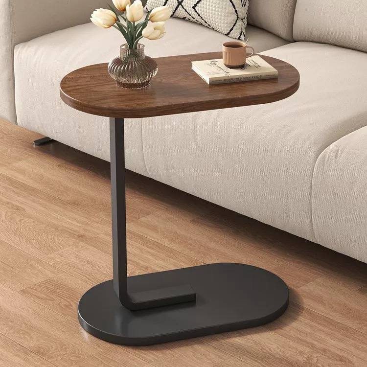 Wooden Top Metal Leg Side Table