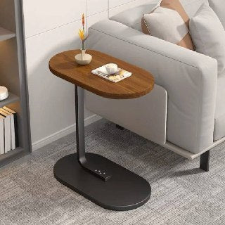 Wooden Top Metal Leg Side Table