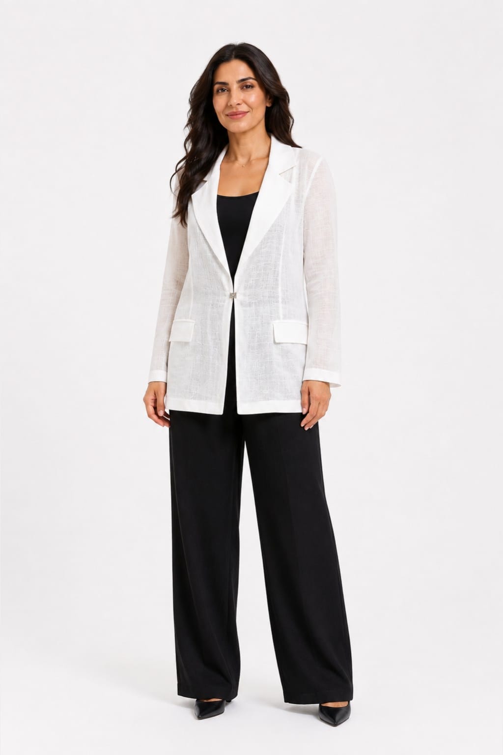Textured Open-Front Blazer