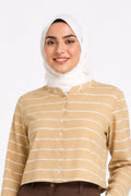 Striped Long-Sleeve Crop Top