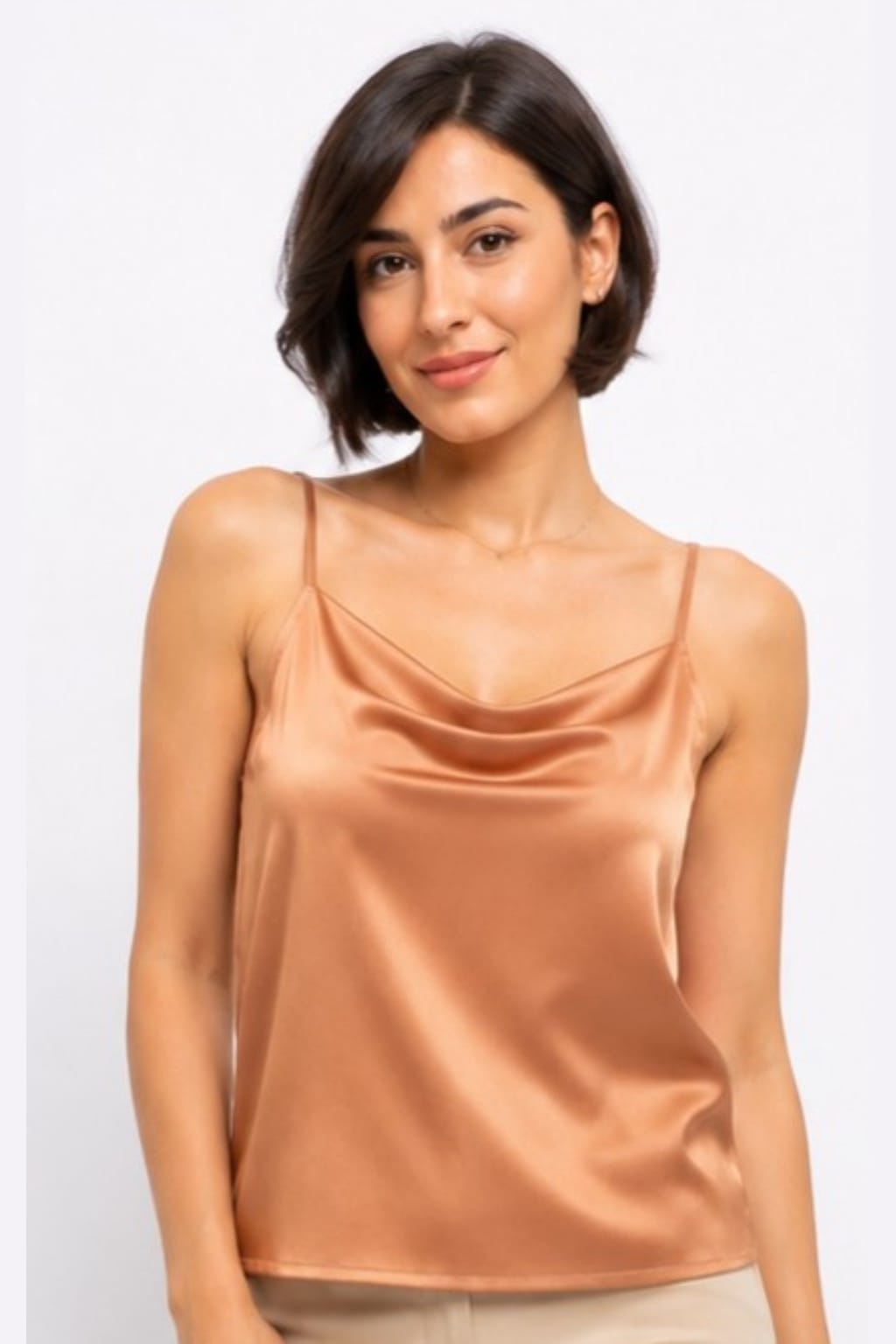 Satin Cowl-Neck Camisole