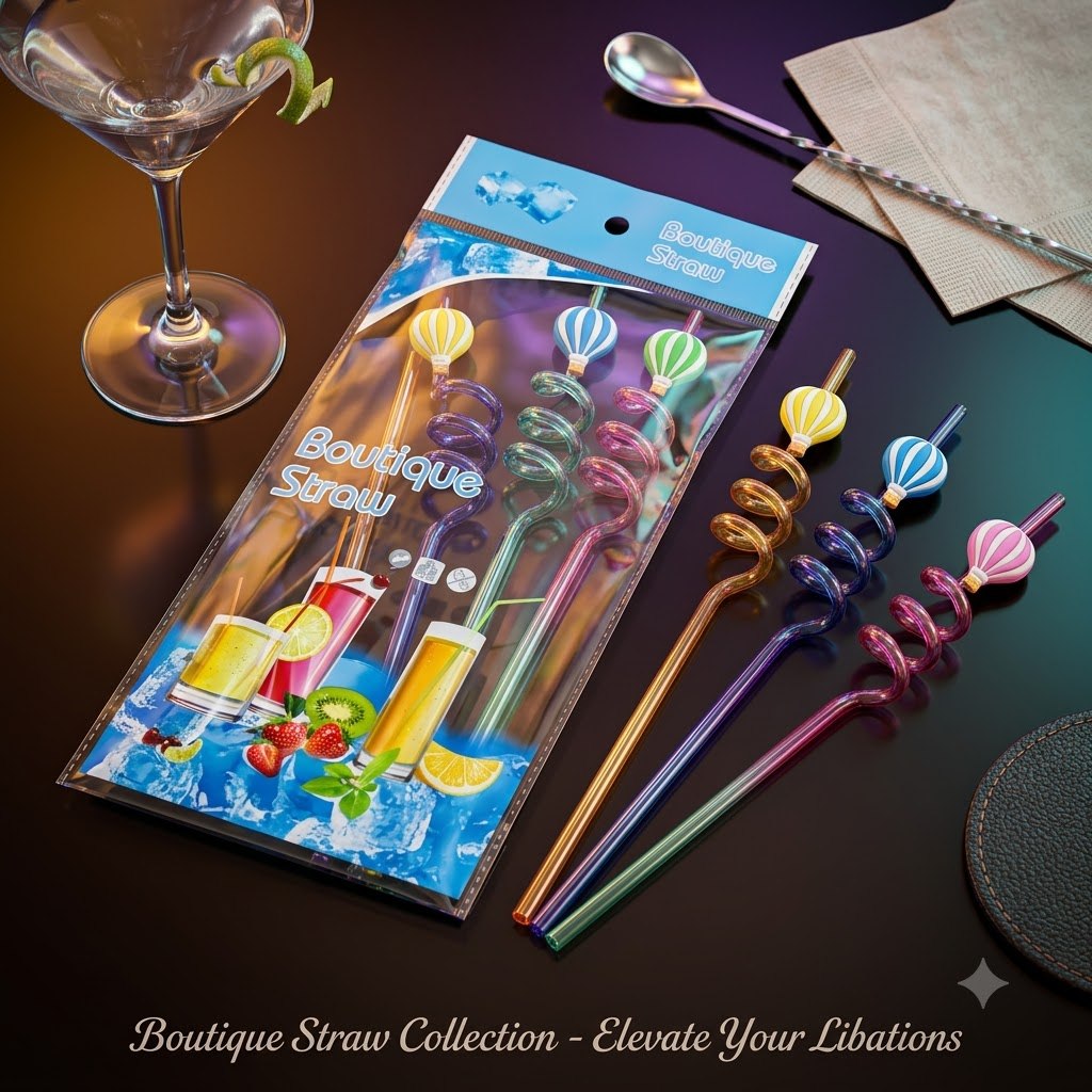 TwistBall™ Colorful Balloon Spiral Drinking Straws